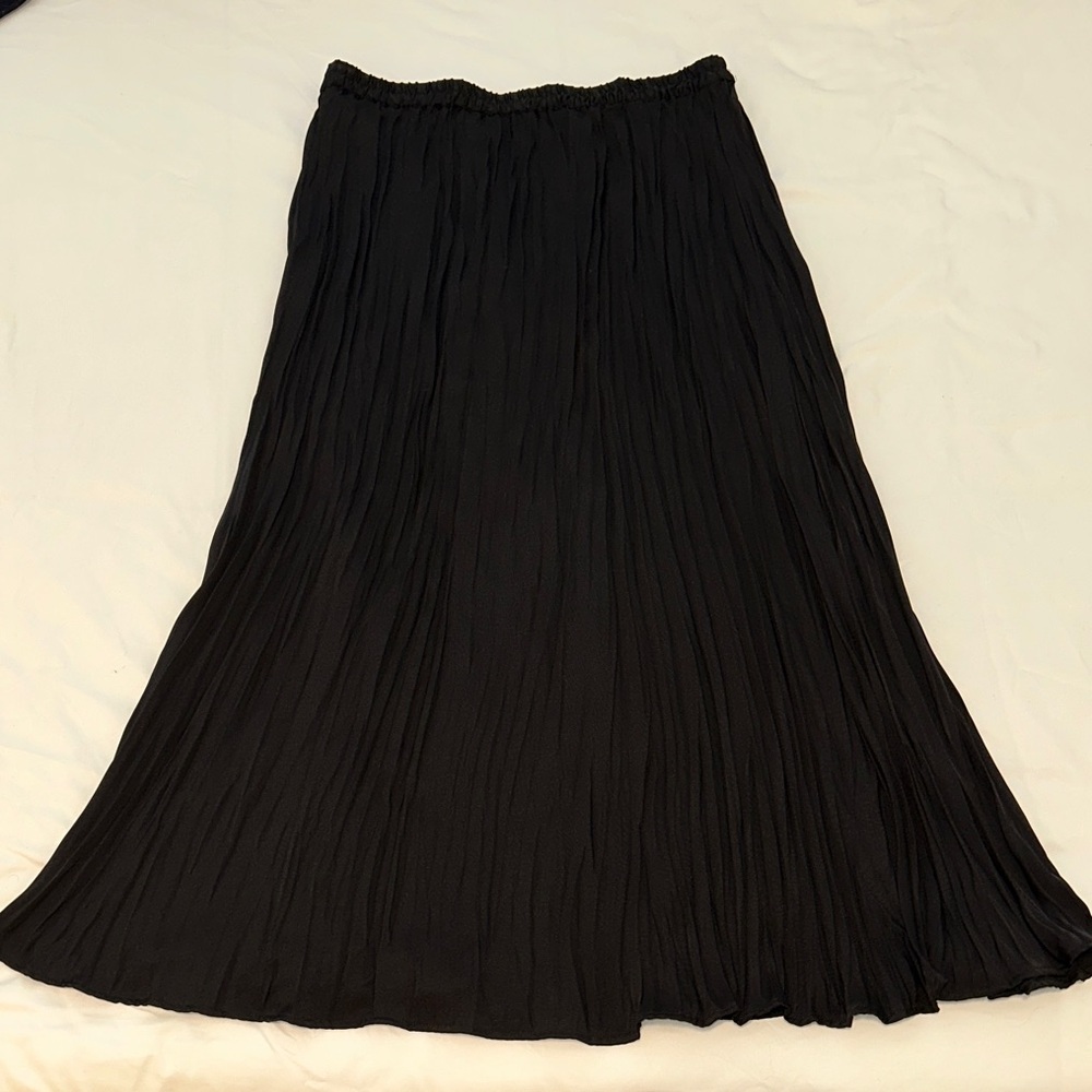 Black Pleated Maxi Skirt